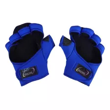 Luva Neoprene Azul Com Polegar Musculação Academia.