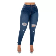 Calça Jeans Feminina Skinny Com Lycra, Cintura Alta E Brilho