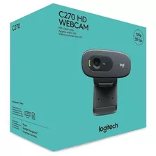 Câmera Webcam Logitech C270 Hd Com 3 Mp Widescreen 720p Cor Preto
