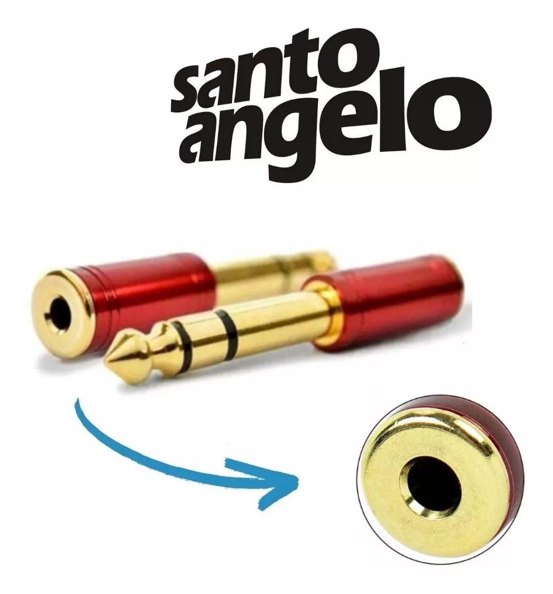 Plug Adaptador P2 / P10 Estéreo Conector Fone Santo Angelo