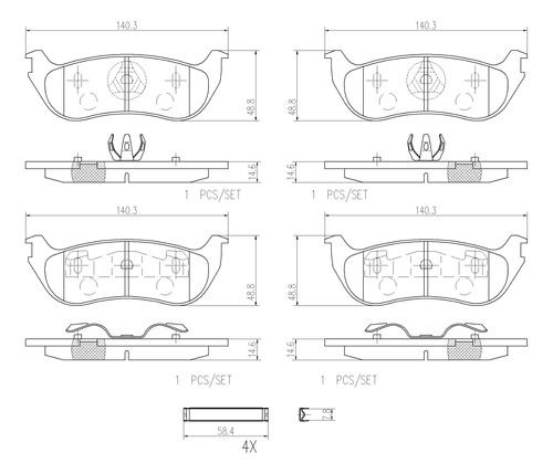 Balatas Traseras Mercury Mountaineer 2002 4.0l Brembo Foto 2