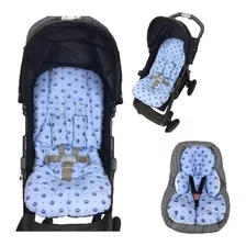 Colchonete Carrinho + Redutor Bebe Conforto Algodao 3pç Luxo