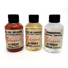 Aceite De Linaza, Aceite Gel Secante Y Trementina Acrilex