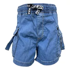 Short De Jean Elastizado Cargo - Niña 