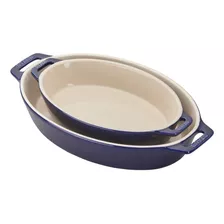 Staub 40508632 Oval Plato Para Hornear Conjunto Azul Oscuro