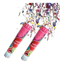 2 Lança Confete Metalizado Colorido Para Festa Papel Picado