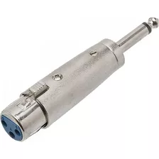 Adaptador P10 Mono X Xlr Cannon Femea Metal Adap0028 Prata