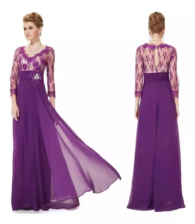 Vestido De Fiesta Ever Pretty. Color Púrpura.talla S. T:6-8 