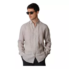 Camisa Para Hombre Manga Larga Casual Unicolor De Lino