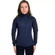 Blusa Militar Combat Shirt Feminina Bélica - Azul Marinho