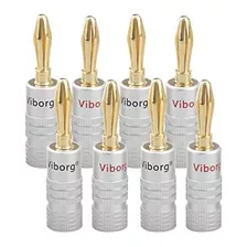 8pcs Viborg High End Banana Connectors 24k Gold-plated Para