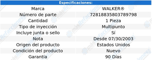 Inyector Combustible Sebring V6 2.7l De 2004 A 2005 Walker Foto 5