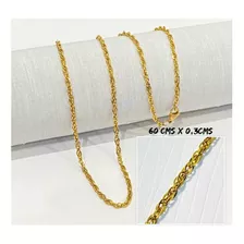 Cadena Tejido Blindado Acero Enchape En Oro 18k Hombre 24 P