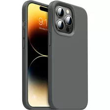 Funda iPhone 14 Pro De Silicona Grado Militar Gris Mate