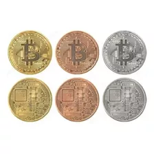 3 Moedas Bitcoins Físicas Ouro Prata Bronze