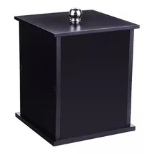 Lixeira Quadrada Preta Para Banheiro 26cm Capacidade 6,2l