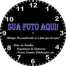 Kit 03 Relógios De Parede Personalizados Com Sua Foto Homenagens- Logo Empresas- Igrejas- Eventos- Frases- Frete Grátis!