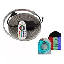 Fita Mangueira Led Rgb 33m 5050 Ip68 Fonte + Controle 220v