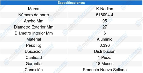 Tensor Hidraulico Distribucion Summit 4cil 2.4l 99 A 05 8593 Foto 3