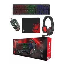 Combo Gamer Starter Teclado+mouse+fone+mousepad Eg54 Evolut