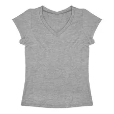 Blusa Camiseta Feminina Gola V Babylook Básica Lisa