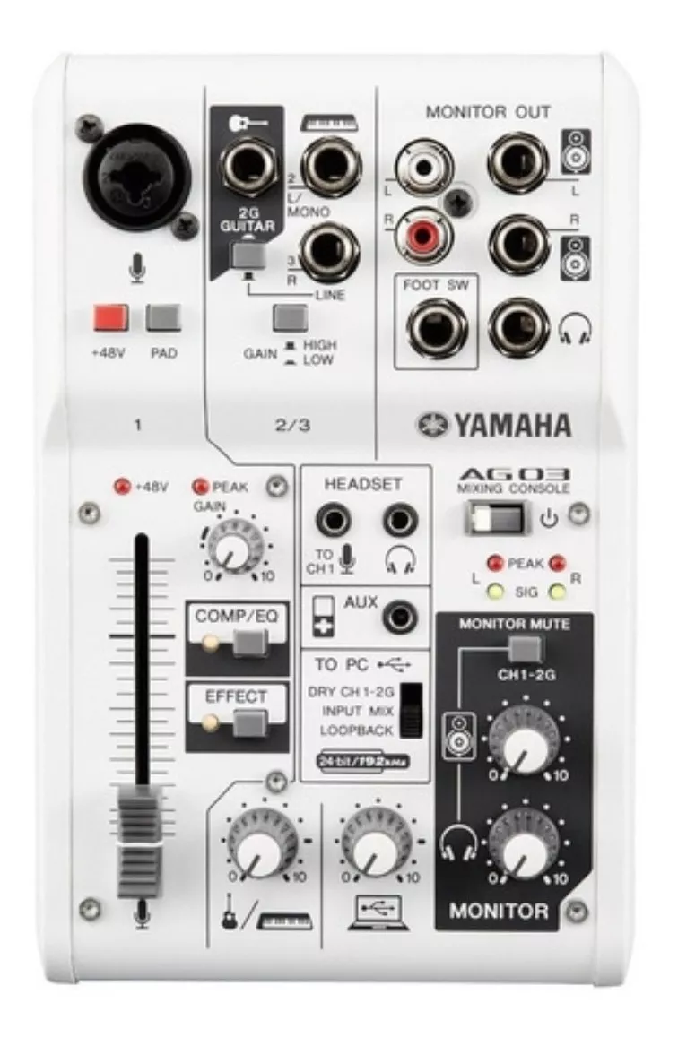 Consola Mixer Yamaha Ag03 3 Canales Multifunción Usb