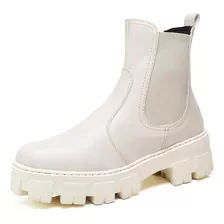 Bota Coturno Feminino Tratorado Off White Original Dubuy