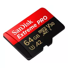 Cartao Micro Sd 64gb Sandisk Extreme Pro U3 V3 A2 Adaptador