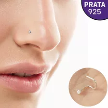 Piercing De Nariz Ponto De Luz Pedrinha Pequena Prata 925