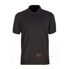 Remera Polo Manga Corta Algodon Color Negra Ae