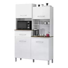 Armário Cozinha Completa Kit Pérola Branco