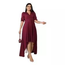 Vestido Midi Feminino Lese Rodado Manga Curta Evangélica