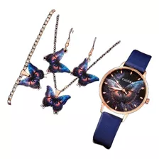 Set De Reloj Con Caja De Regalo Y Joyas Elegante Para Mujer