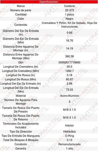 Cremallera Direccion Hidraulica Voyager 3.3l V6 2007 Foto 5