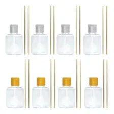 100 Frascos De Plástico 40ml Aromatizadorc/ Tampa E Vareta