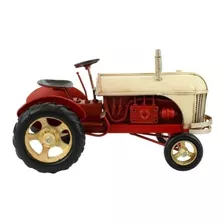 Miniatura Trator Agro Metal Estilo Retrô Vintage 16x28x16cm