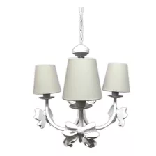 Lustre Luminária De Laço Quarto Menina Dourado Branco