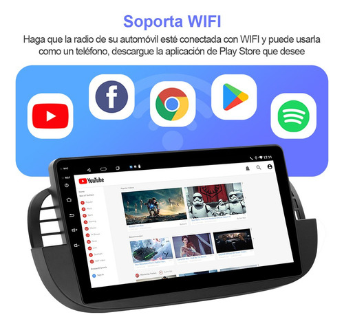 Estreo 2+32g Negro Para Fiat 500 2007-2015 Gps Carplay Wifi Foto 6