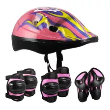 Casco + Set Protección Rodilleras Coderas Muñequeras - Apa