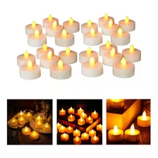 Velas Led Con Pila X 24 Souvenir Fiesta Decoración Cálidas