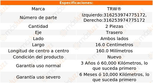 (2) Tornillos Estabilizadores Traseros Peugeot 406 00/05 Trw Foto 2