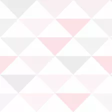 Papel De Parede Infantil Triangulo Geométrico Rosa 3 Metros