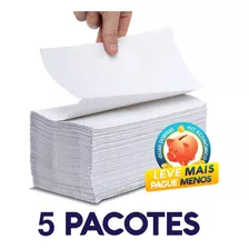 05 Pcts Papel Toalha Interfolha Branco Luxo Banheiro Cozinha