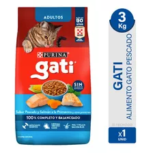 Alimento Gatos Purina Gati Adultos Pescado Y Salmón 3kg