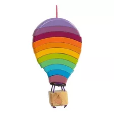 Arco Iris De Madera Enhebrado Globo Aerostático 12 Unidades