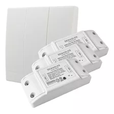 3 Interruptores Wifi Receptor Domótica Con Tecla Incluida Rf Color De La Luz Blanco