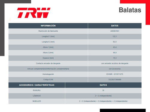 Balatas Delanteras Trw Mitsubishi Mirage 2015 2016 2017 2018 Foto 7