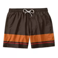 Short Bermuda Moda Praia Em Táctel Estampada