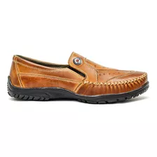 Sapatilha Mocassim Masculina Couro Legitimo Confort Promoçao