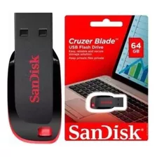 Pendrive Sandisk Cruzer Blade 64gb 2.0 Original Lacrado N/f